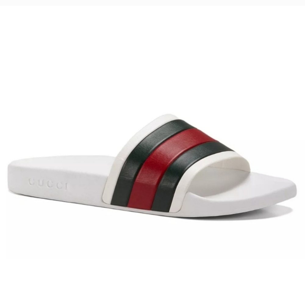 NWT$400 GUCCI Signature Pursuit 72 Stripe Slip-on Slide Sandals Sz 10G (10.5) - Picture 5 of 16